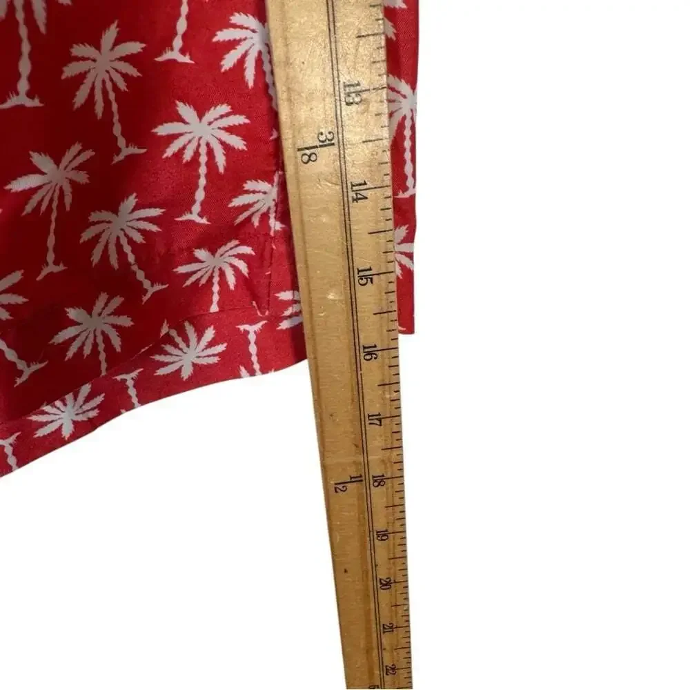 Trunks Red Palm Tree Print Swim Shorts Men’s Large Quick‑Dry Tropi‑Vacay Core